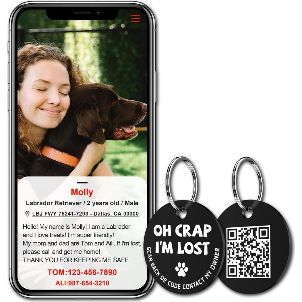 Etiqueta de Identificación para Perros MYLUCKYTAG QR Acero Inoxidable