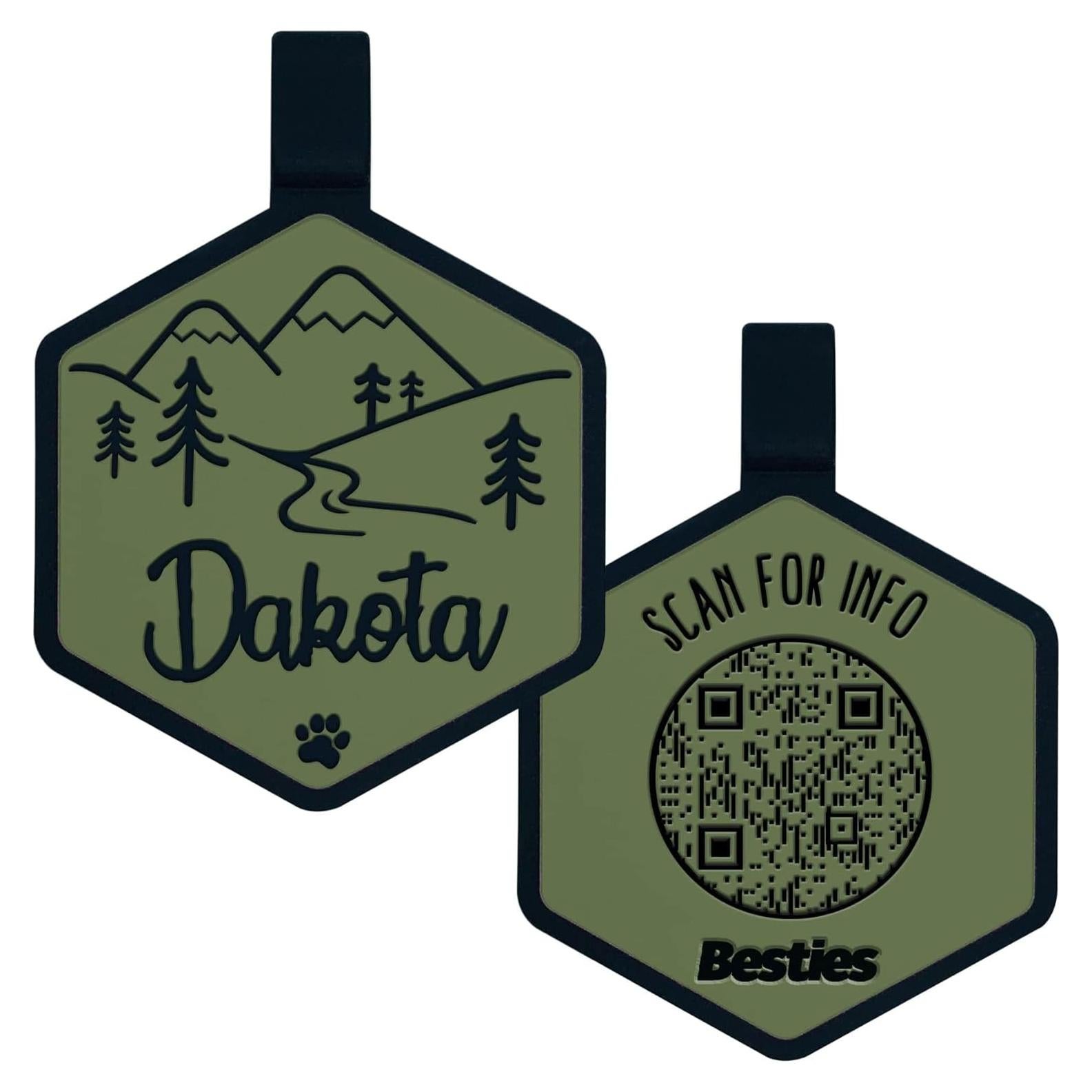 Etiqueta de Identificación Silicona Besties Pets QR Personalizada