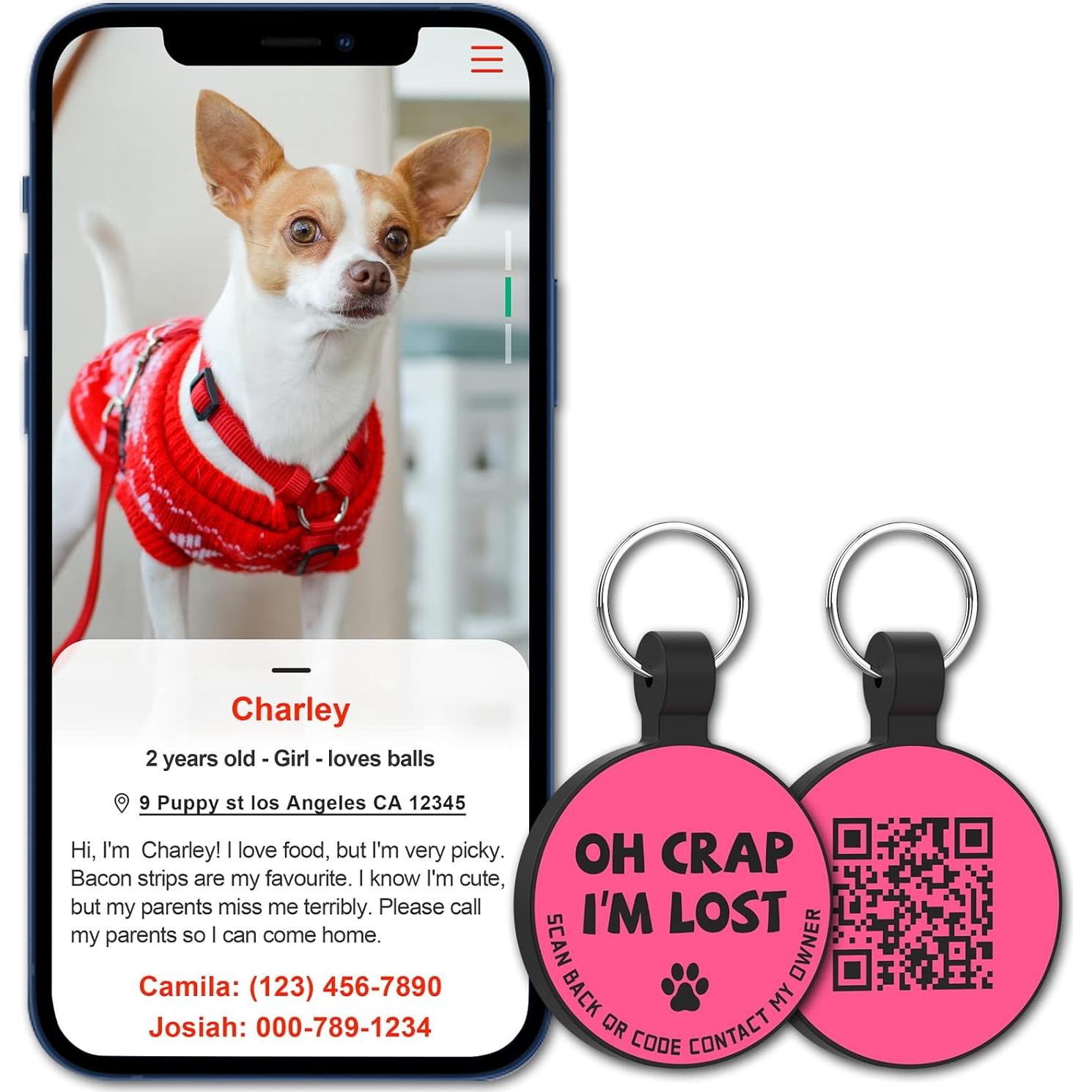 Etiqueta de Identificación para Perro MYLUCKYTAG QR Silicona 3x4cm