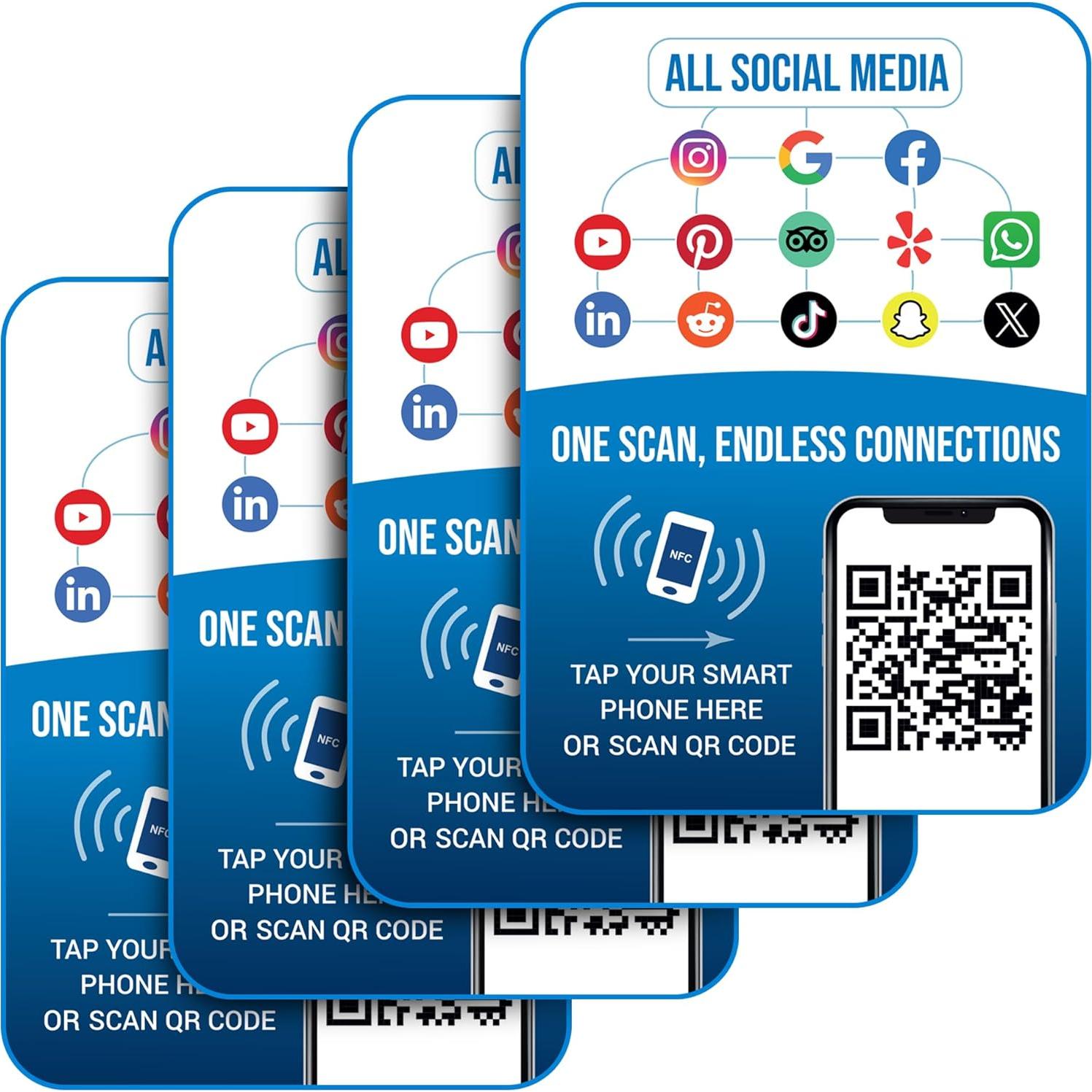 Tarjetas de Reseñas Multi-Link ScanAndBuyWall - Paquete de 4