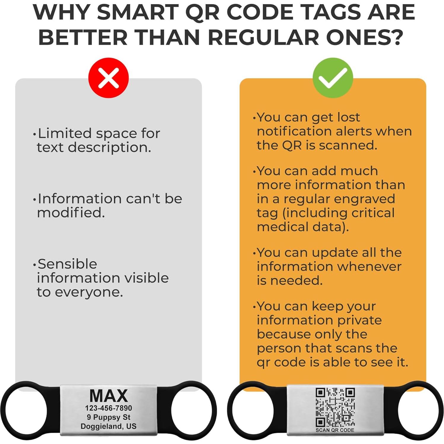 Etiqueta de Mascota QR Inteligente Pawnimals - Acero Inoxidable Grande Azul