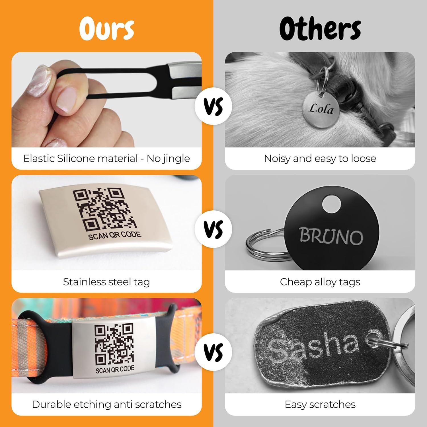 Etiqueta de Mascota QR Inteligente Pawnimals - Acero Inoxidable Grande Azul