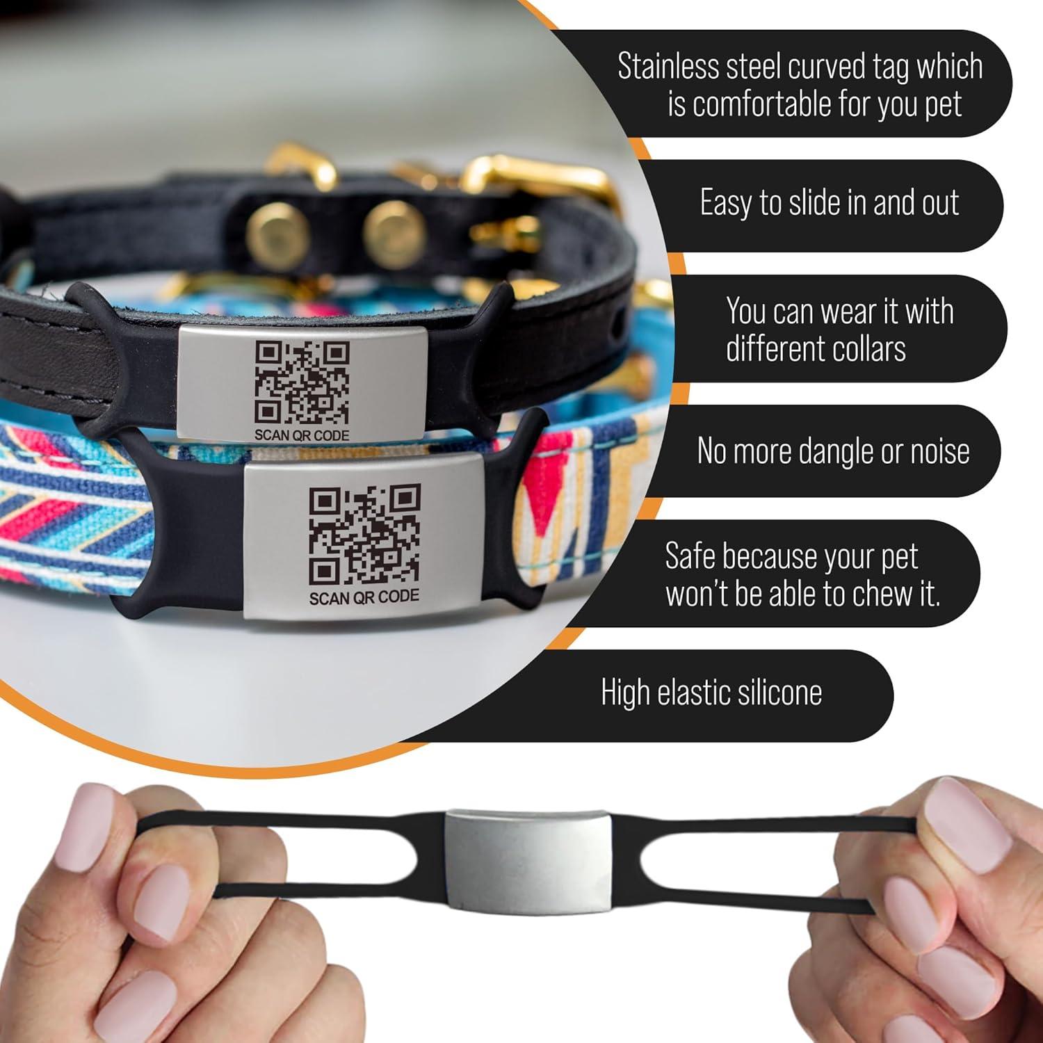 Etiqueta de Mascota QR Inteligente Pawnimals - Acero Inoxidable Grande Azul