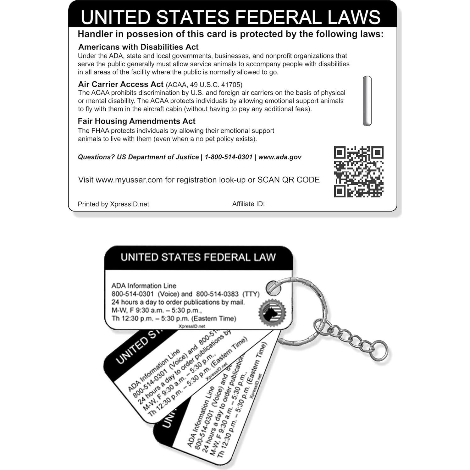 Tarjeta de Identificación de Perro de Servicio XpressID - Holográfica