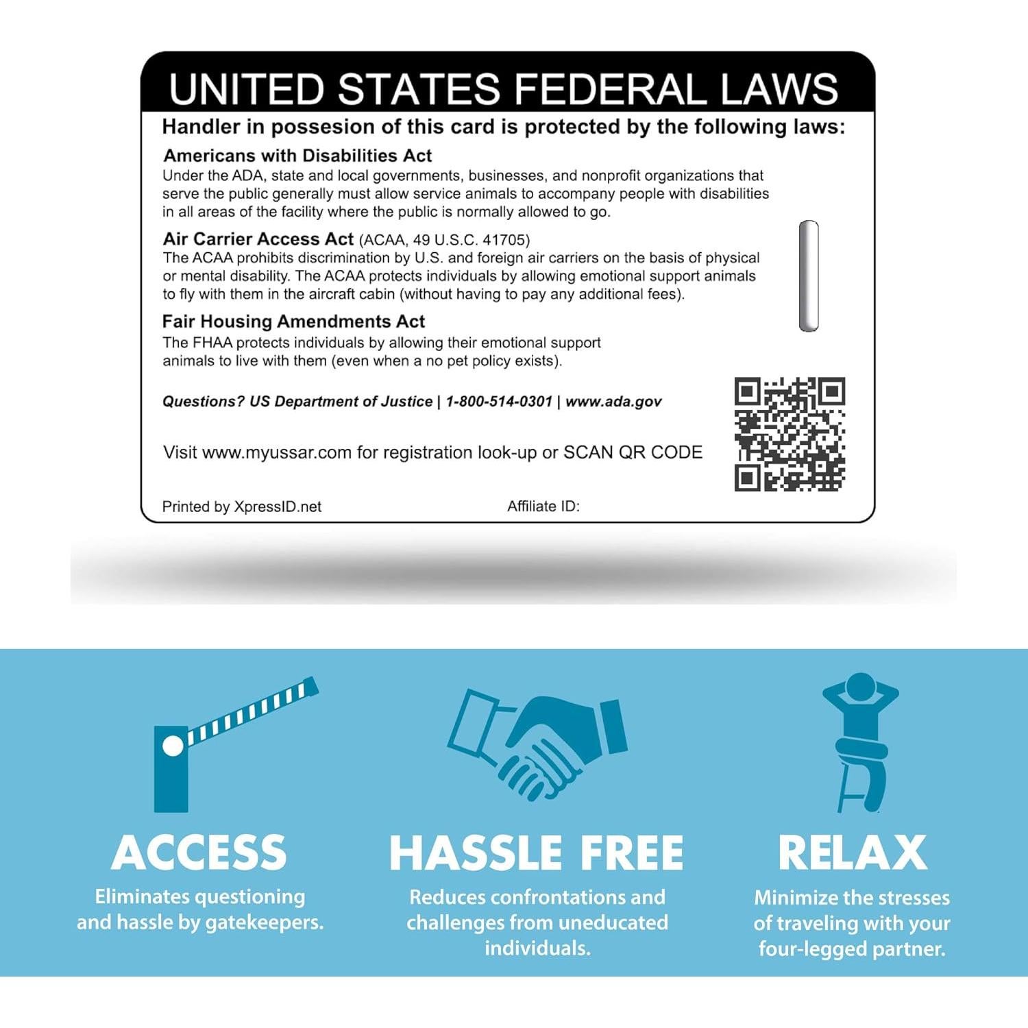 Tarjeta de Identificación de Perro de Servicio XpressID - Holográfica