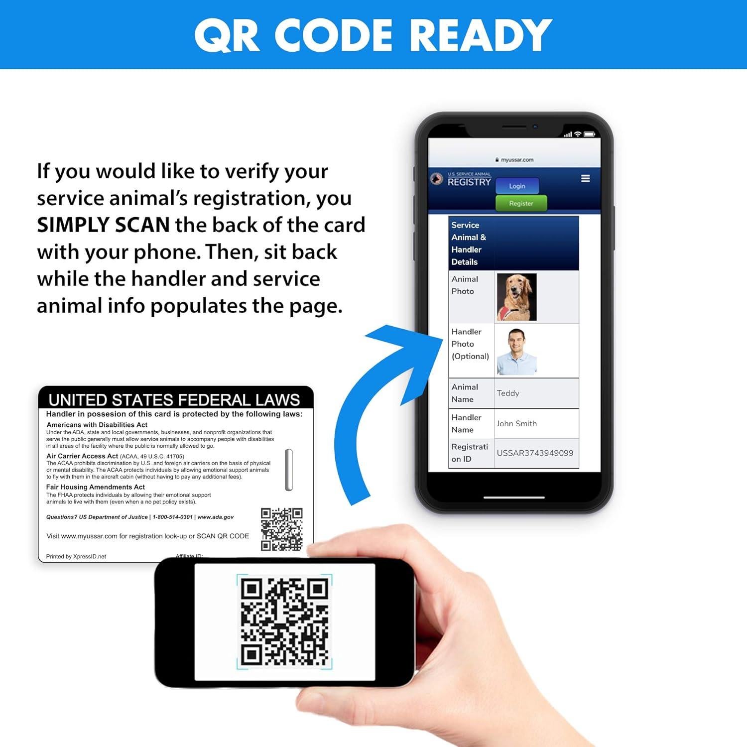 Tarjeta de Identificación de Perro de Servicio XpressID - Holográfica