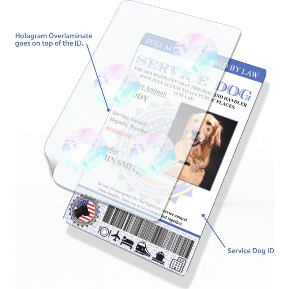 Tarjeta de Identificación de Perro de Servicio XpressID - Holográfica