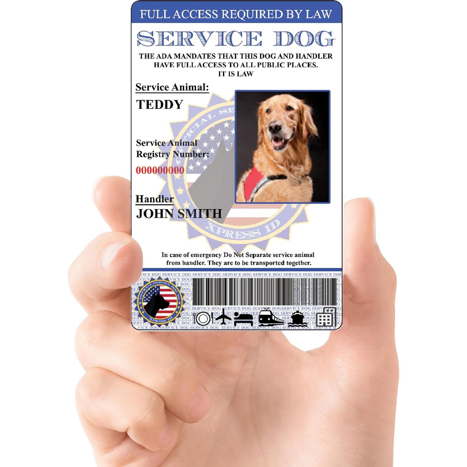 Tarjeta de Identificación de Perro de Servicio XpressID - Holográfica