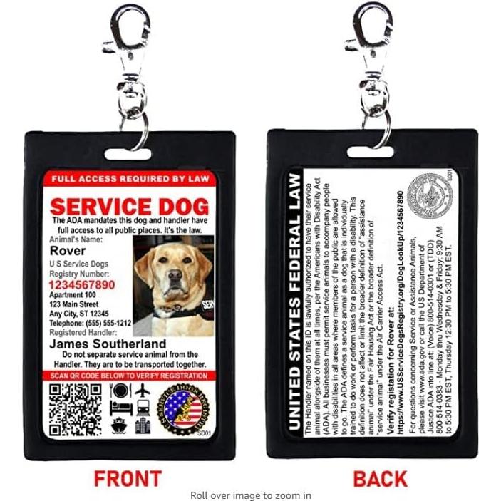 Tarjeta de Identificación de Perro de Servicio Just 4 Paws