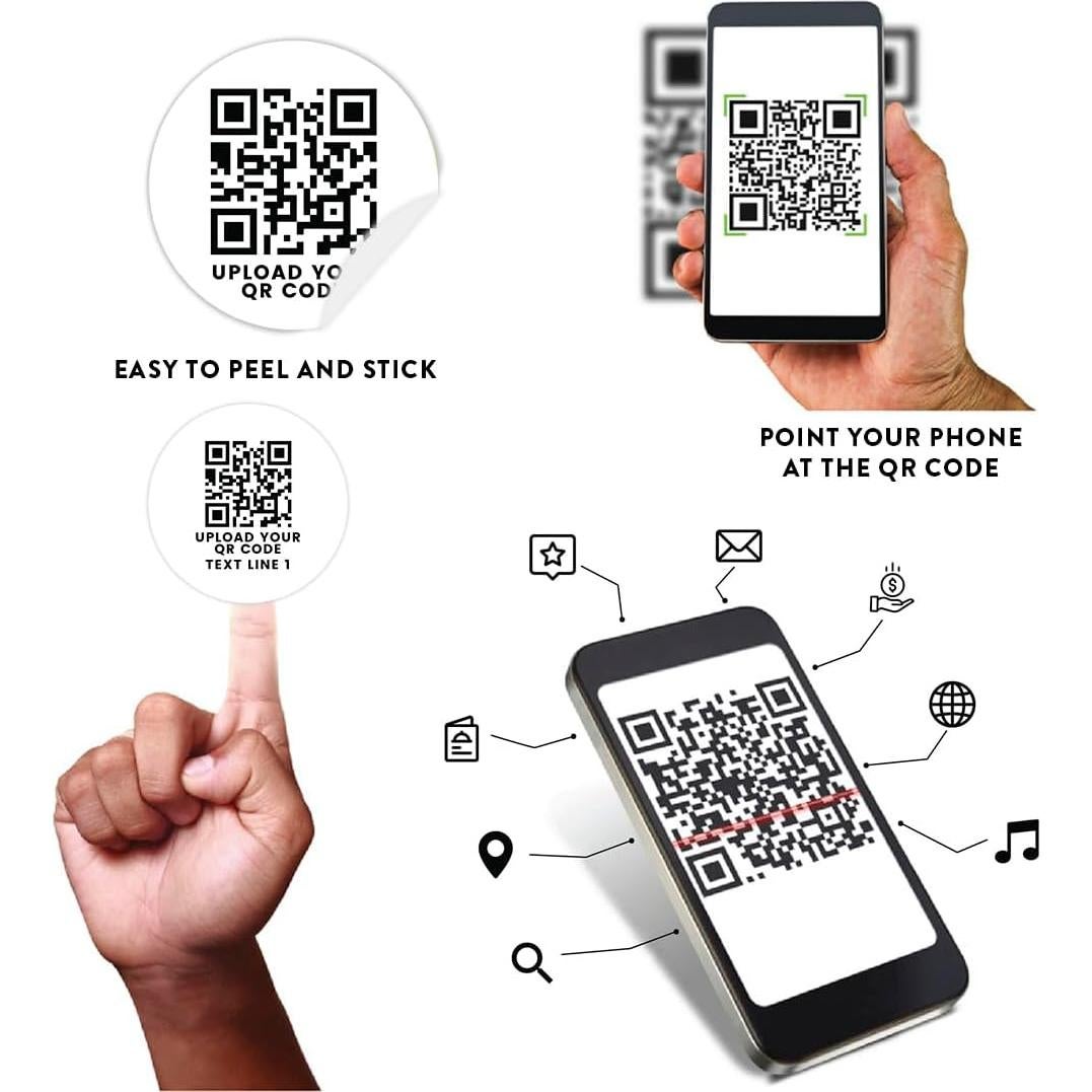 40 Etiquetas Personalizadas de Código QR Andaz Press 5.08 cm