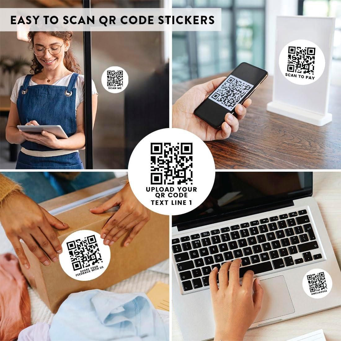 40 Etiquetas Personalizadas de Código QR Andaz Press 5.08 cm