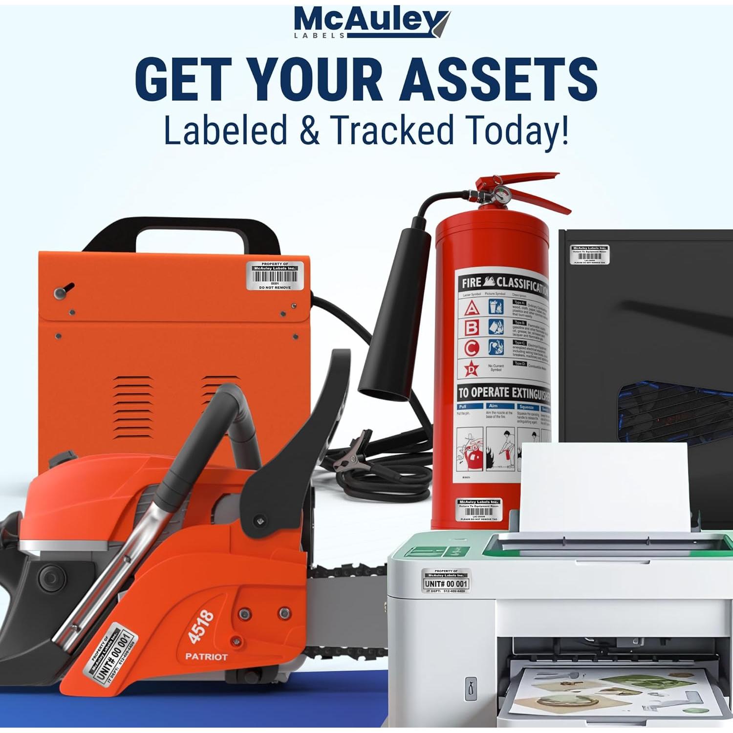 Etiquetas Adhesivas McAuley con Código QR - 3.81x1.91 cm