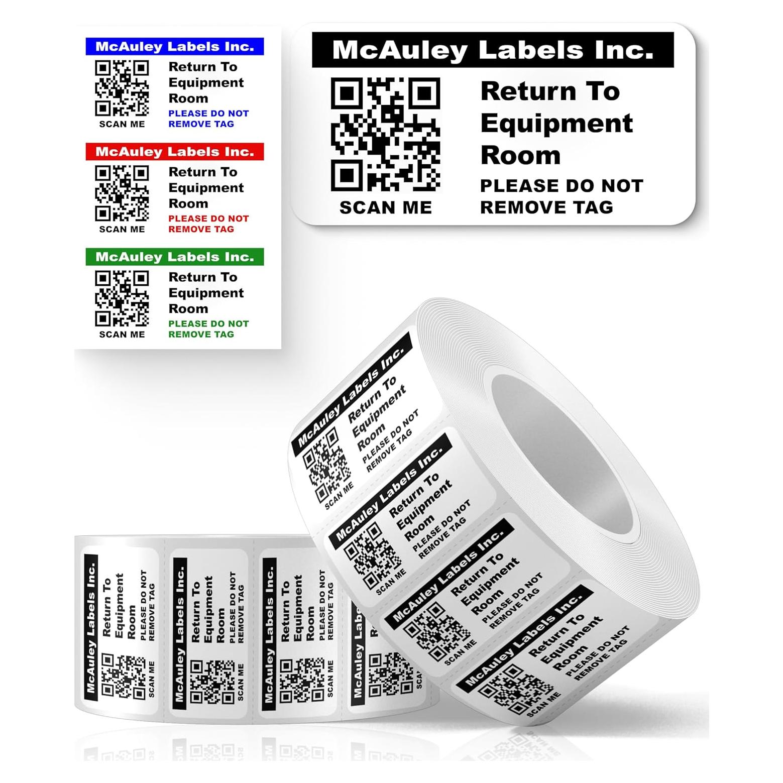 Etiquetas Adhesivas McAuley con Código QR - 3.81x1.91 cm