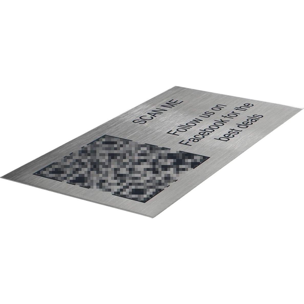 Etiqueta QR Acero Inoxidable PlaqueMaker 10 x 5 cm Personalizada