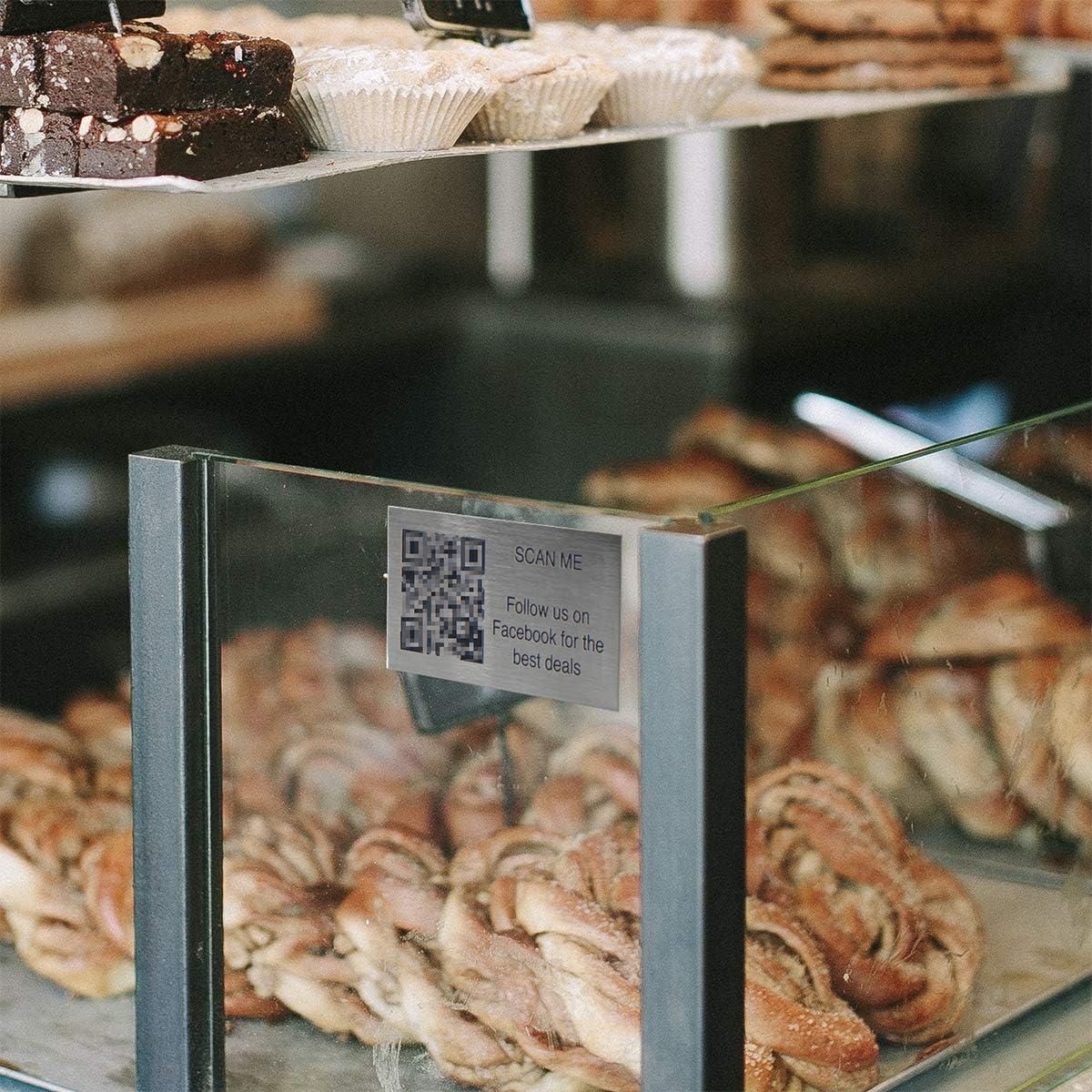 Etiqueta QR Acero Inoxidable PlaqueMaker 10 x 5 cm Personalizada