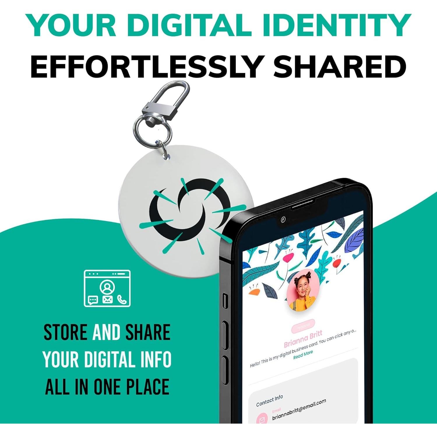 Llavero NFC Inteligente Contact Co Blanco - Compartición Instantánea