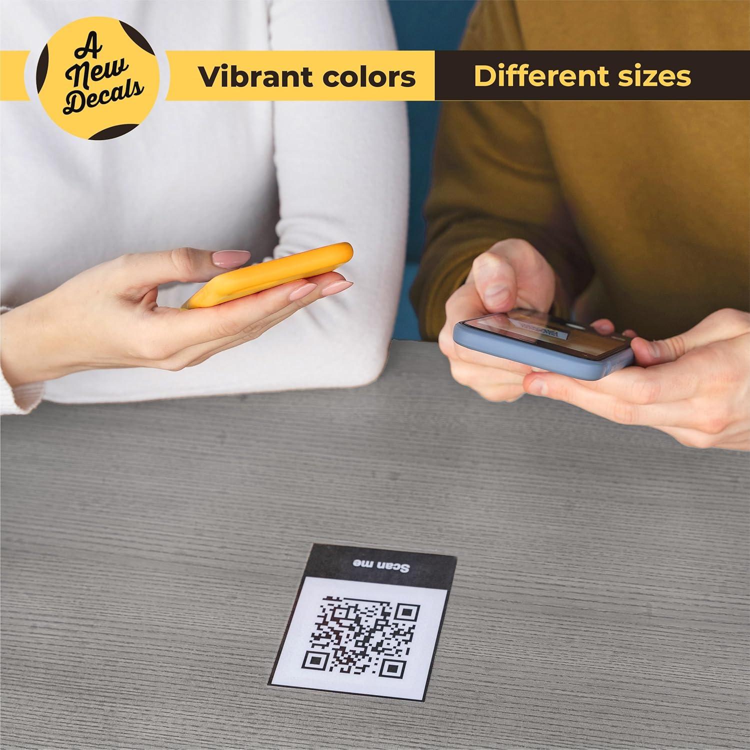 Etiquetas de Código QR Personalizadas Anewdecals 1-25.4 cm