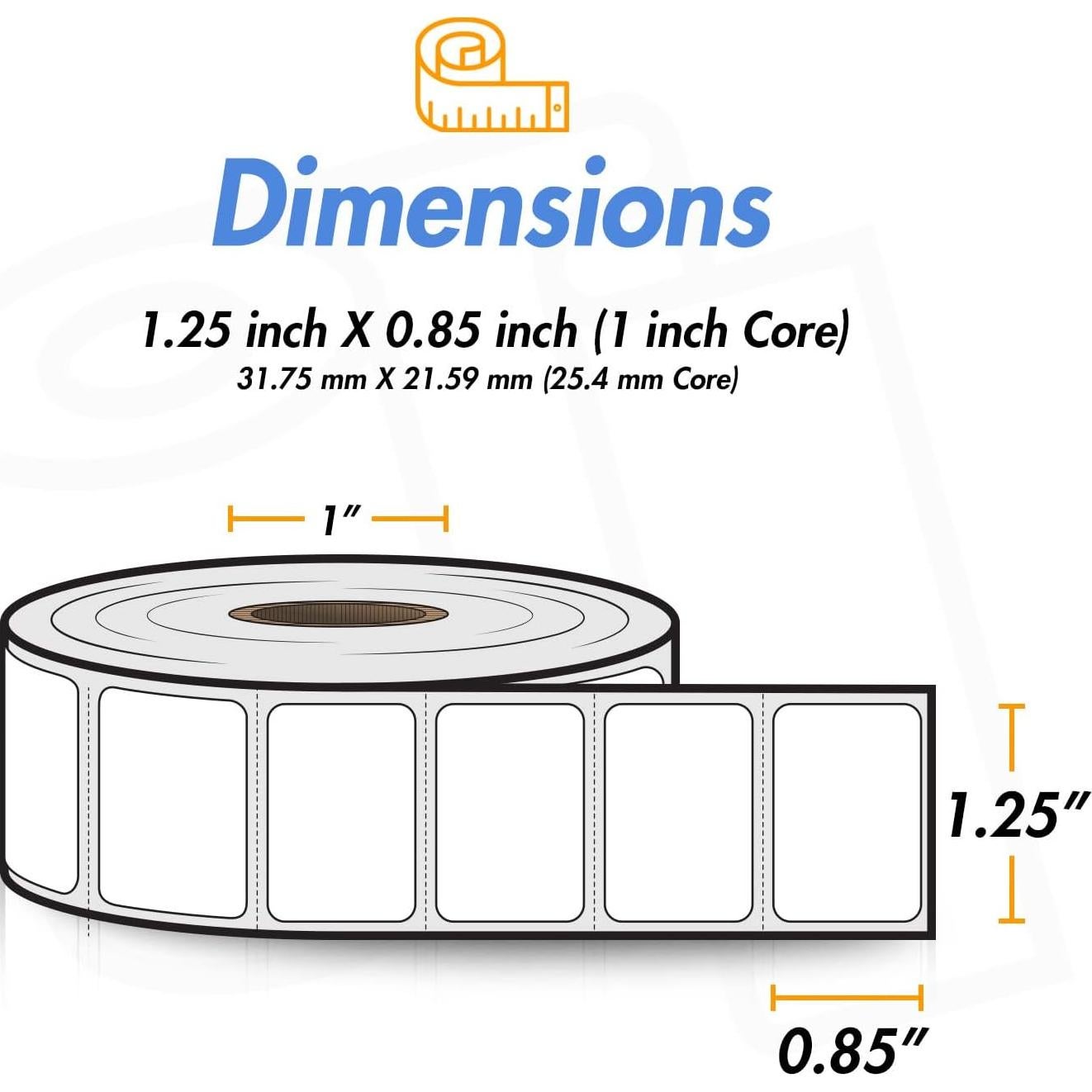 4 Rollos Etiquetas Térmicas OfficeSmartLabels 31.75x21.59mm