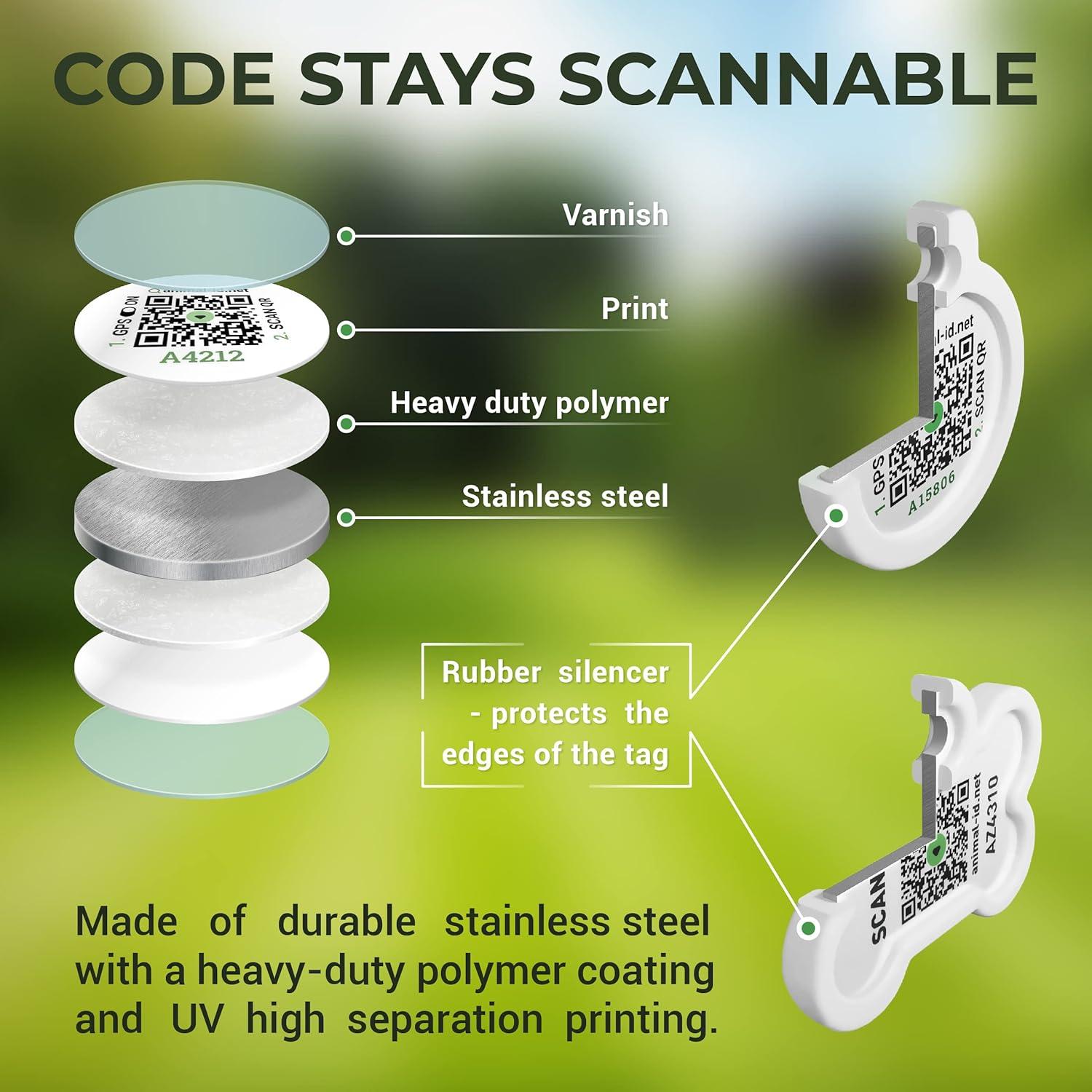 Etiqueta de Identificación QR Personalizada para Perros ROVERTAGS - Grande