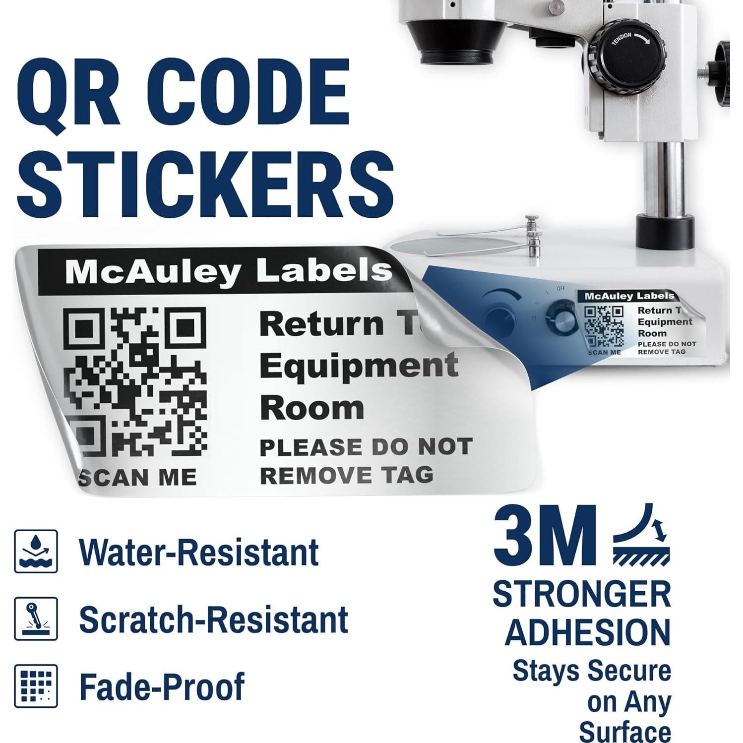 Etiquetas Adhesivas Personalizadas McAuley - 5.08x2.54 cm, QR