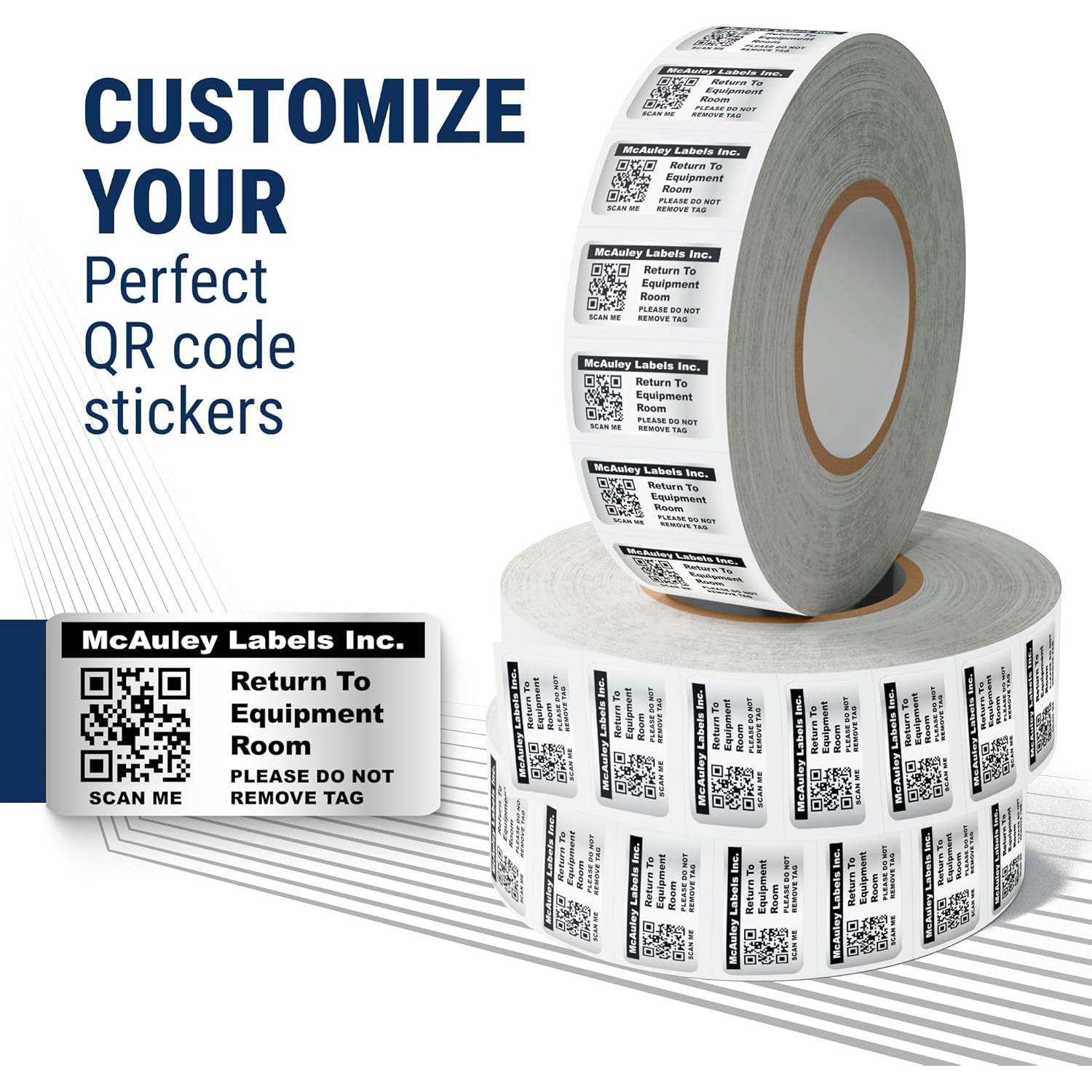 Etiquetas Adhesivas Personalizadas McAuley - 5.08x2.54 cm, QR