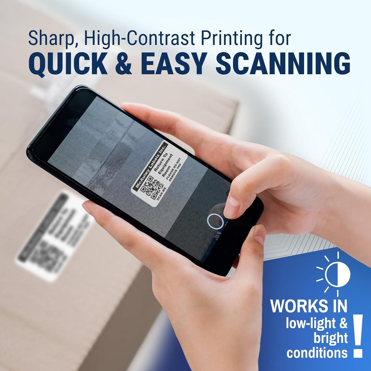 Etiquetas Adhesivas Personalizadas McAuley - 5.08x2.54 cm, QR