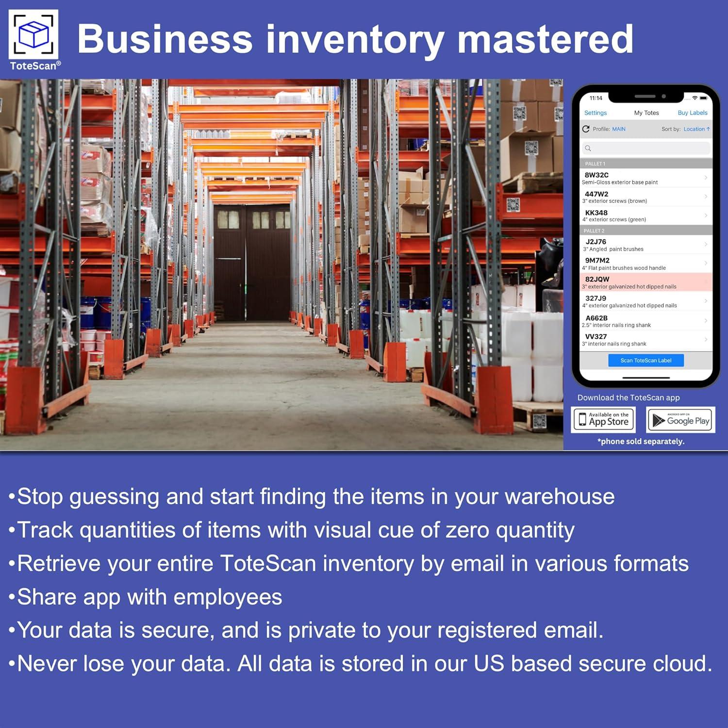 Etiquetas QR Inteligentes ToteScan 48 Unidades 3.81cm x 3.81cm
