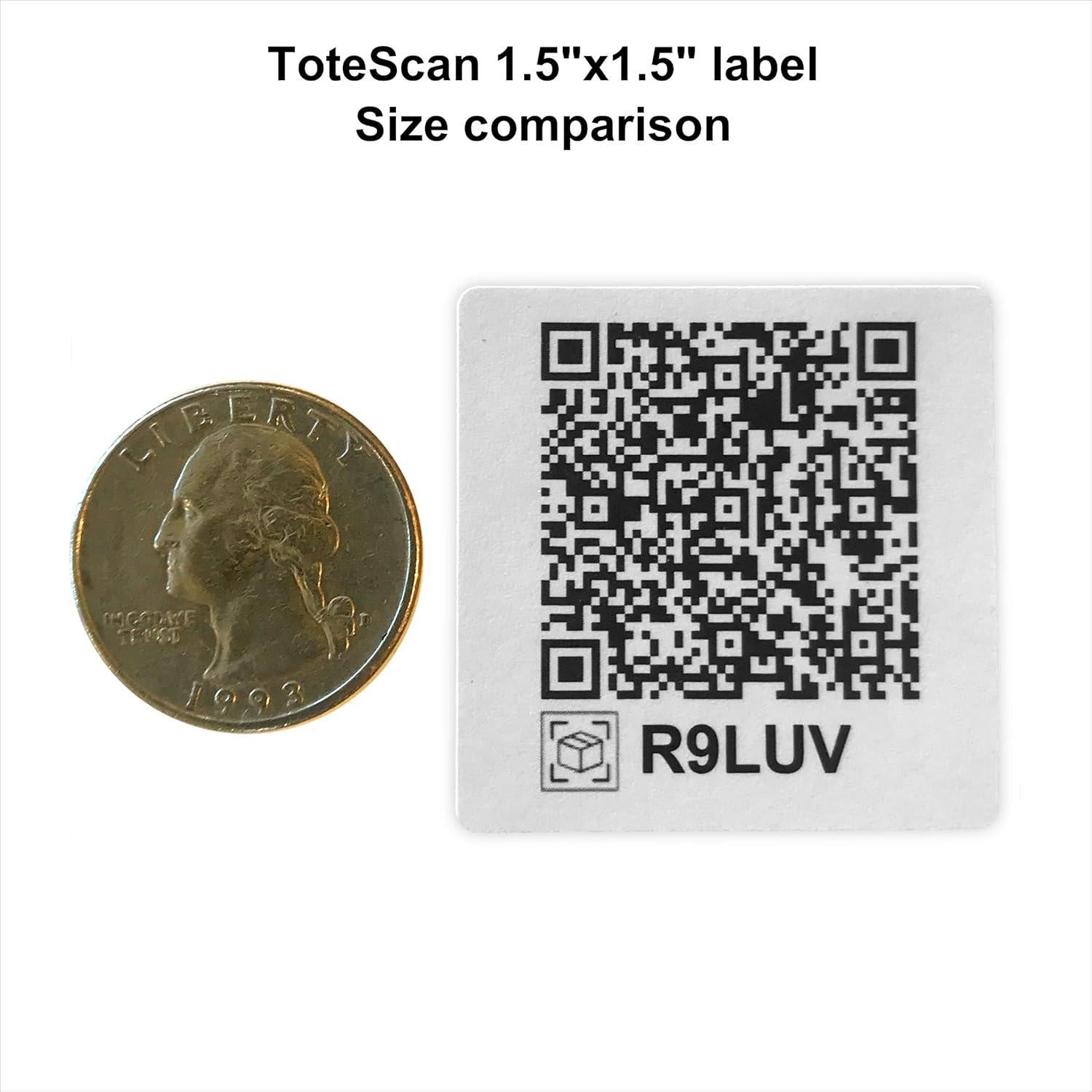 Etiquetas QR Inteligentes ToteScan 48 Unidades 3.81cm x 3.81cm