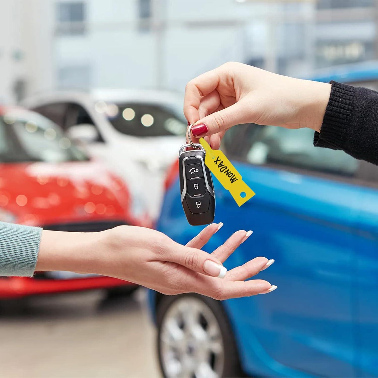 2000 Etiquetas de Llave Amarillas Mondax 11.43x1.91 cm Vinilo