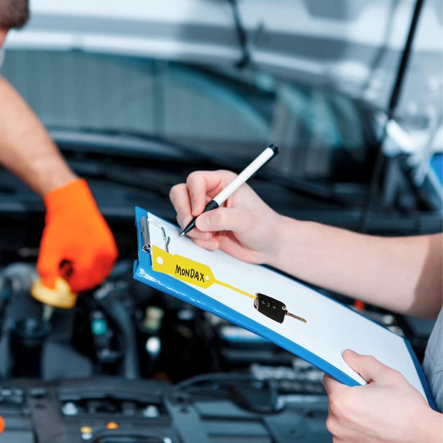 2000 Etiquetas de Llave Amarillas Mondax 11.43x1.91 cm Vinilo