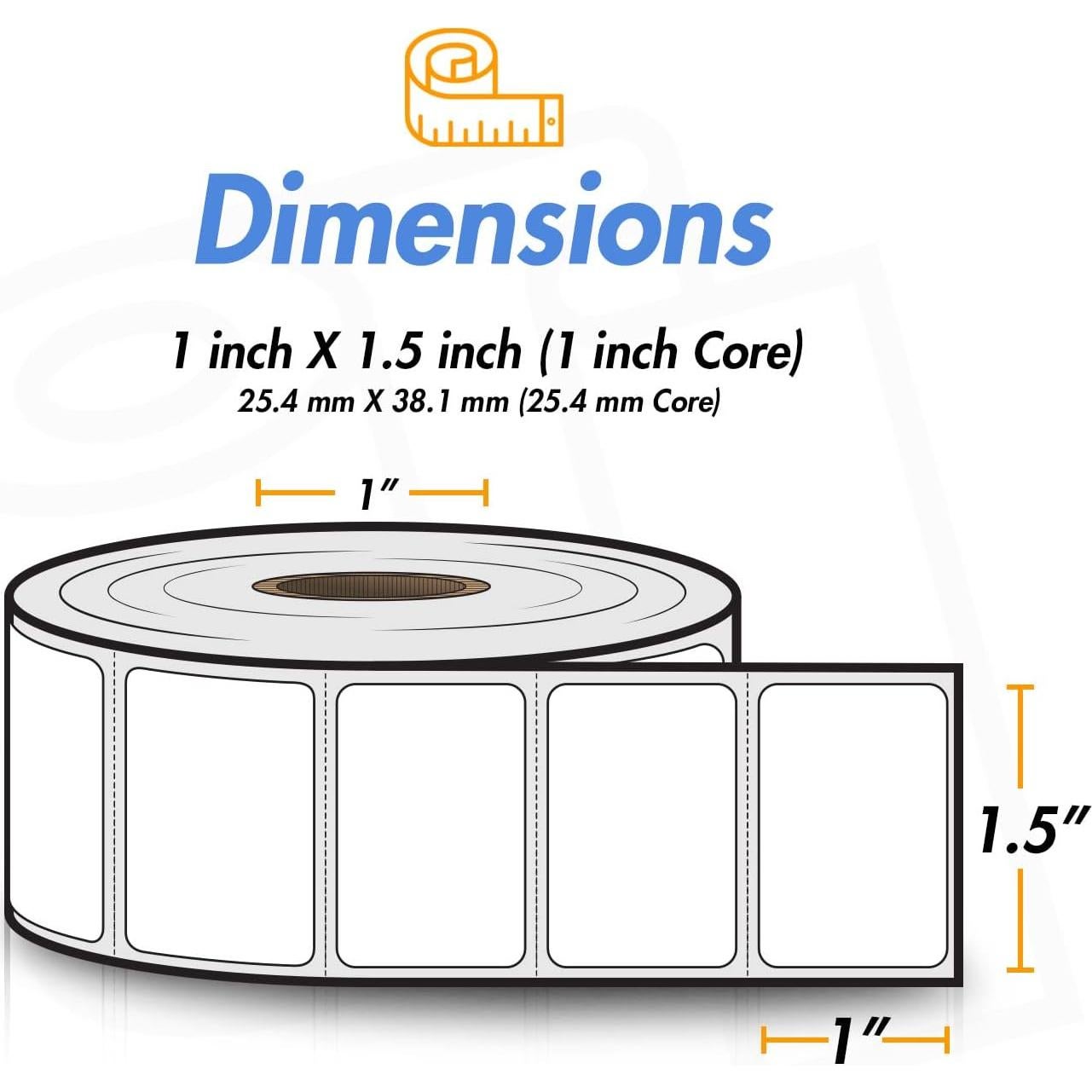 Etiquetas Térmicas Directas OfficeSmartLabels 1.5"x1" - 4 Rollos