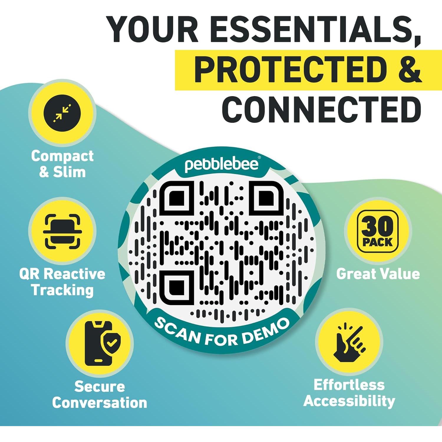 Etiqueta Pebblebee Link - Rastreador QR Compacto y Duradero