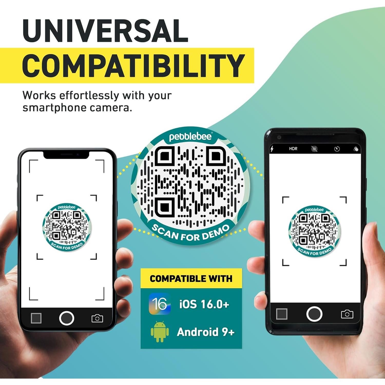 Etiqueta Pebblebee Link - Rastreador QR Compacto y Duradero