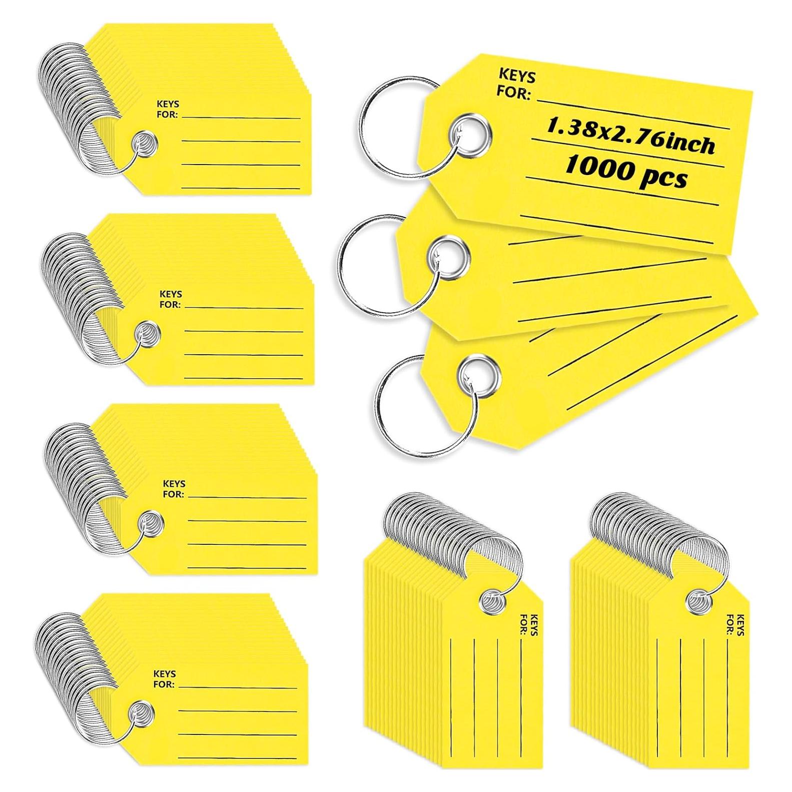 Etiquetas de Llave Amarillas XUWAIDSGN 1000 Piezas 3.5x7cm