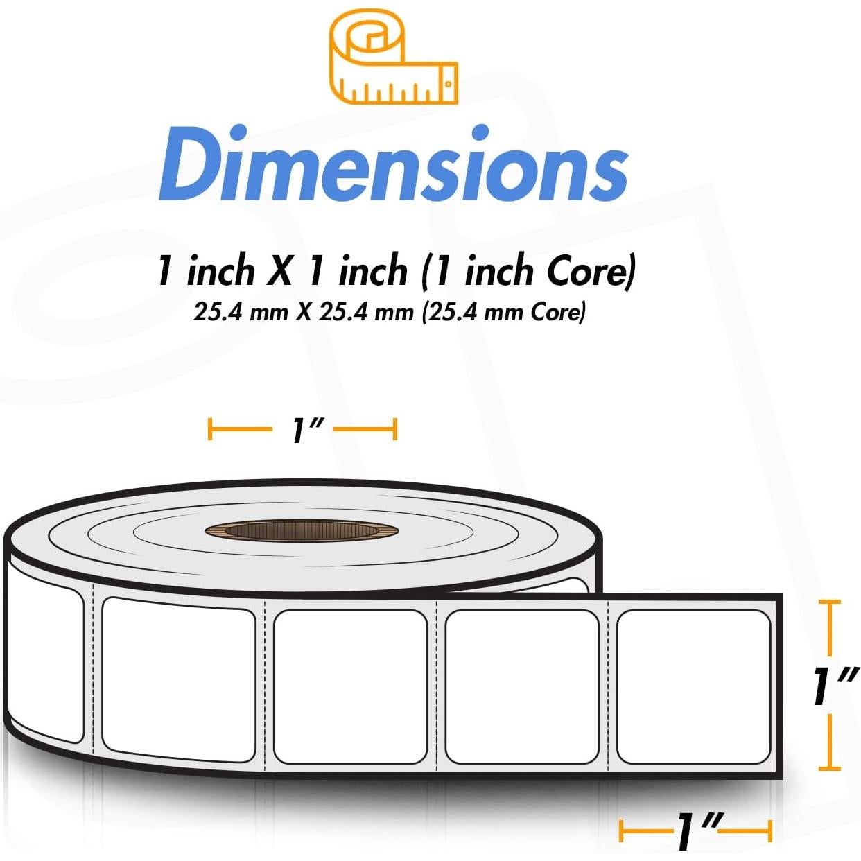 Etiquetas Térmicas Directas OfficeSmartLabels 25.4mm x 25.4mm - 4 Rollos