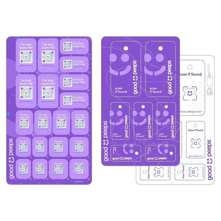 20 Pegatinas y Etiquetas QR Buenas Personas - Púrpura