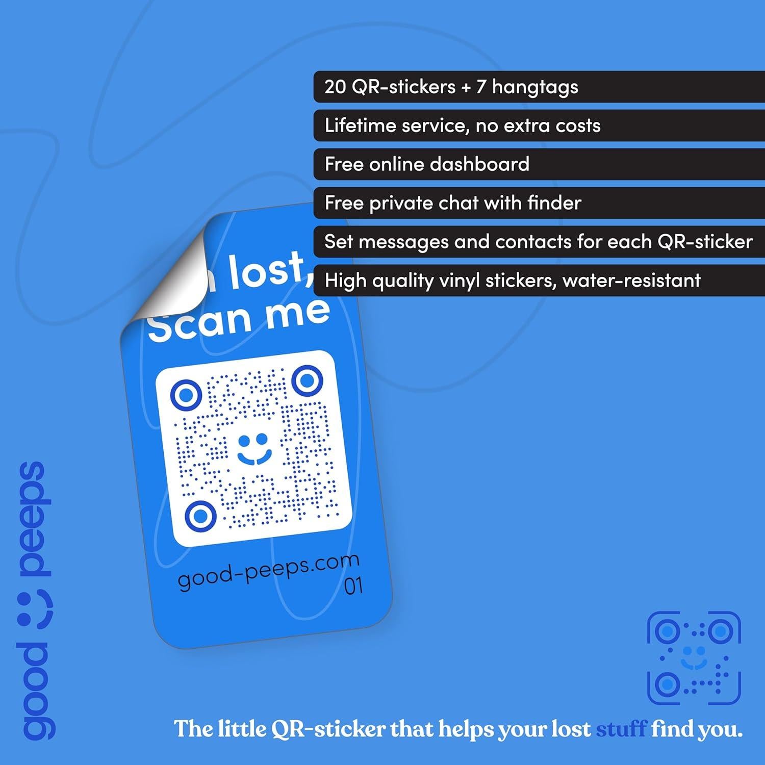 20 Pegatinas y Etiquetas QR Buenas Personas - Púrpura