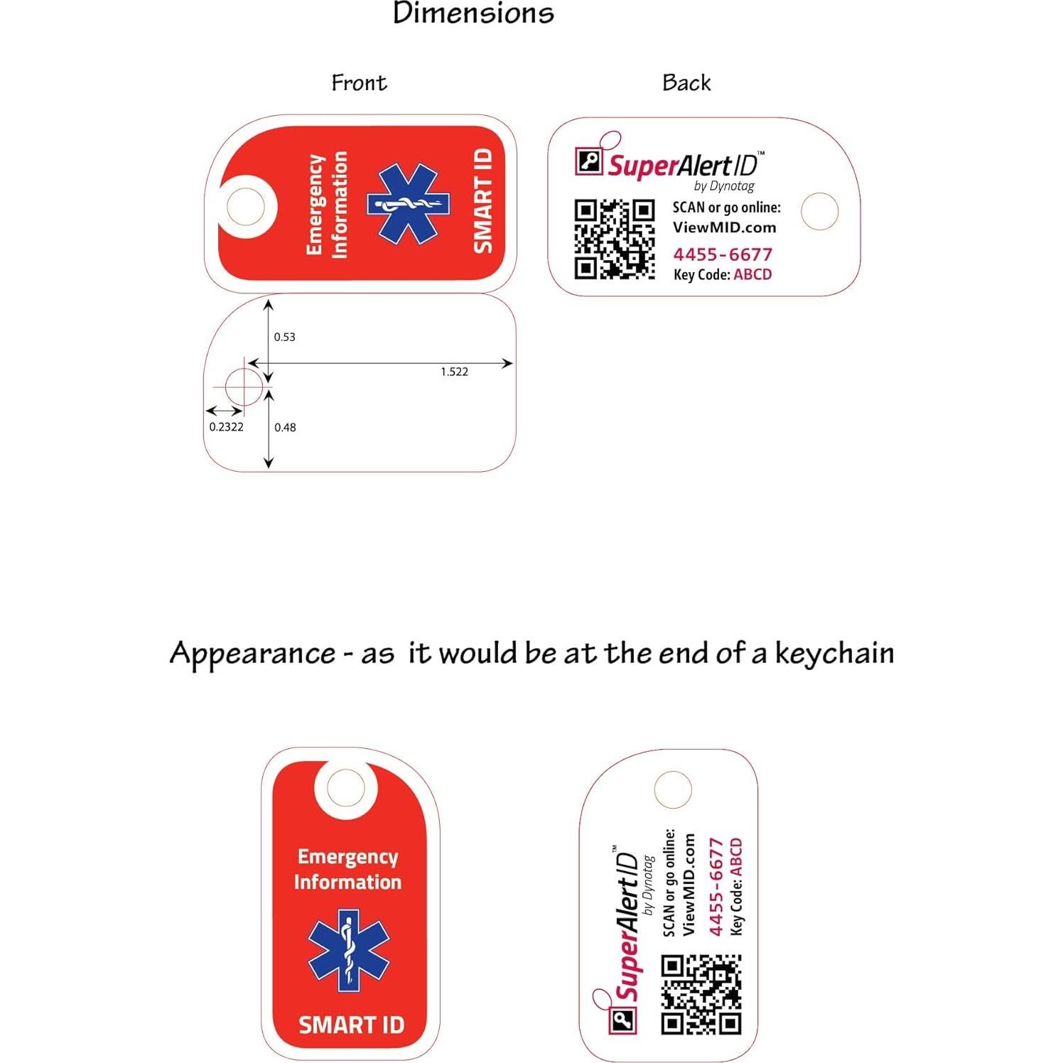 Dynotag SuperAlert ID Médico Inteligente con Suscripción Vitalicia