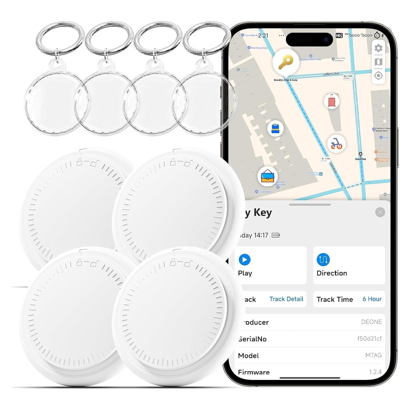 Rastreador Bluetooth LAOLASEED Paquete de 4 Impermeable IPX8