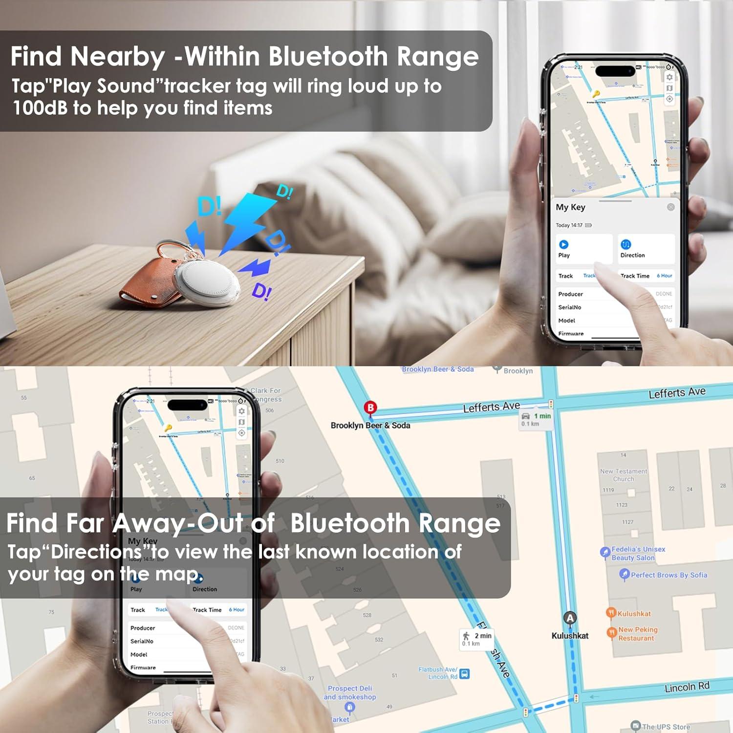 Rastreador Bluetooth LAOLASEED Paquete de 4 Impermeable IPX8