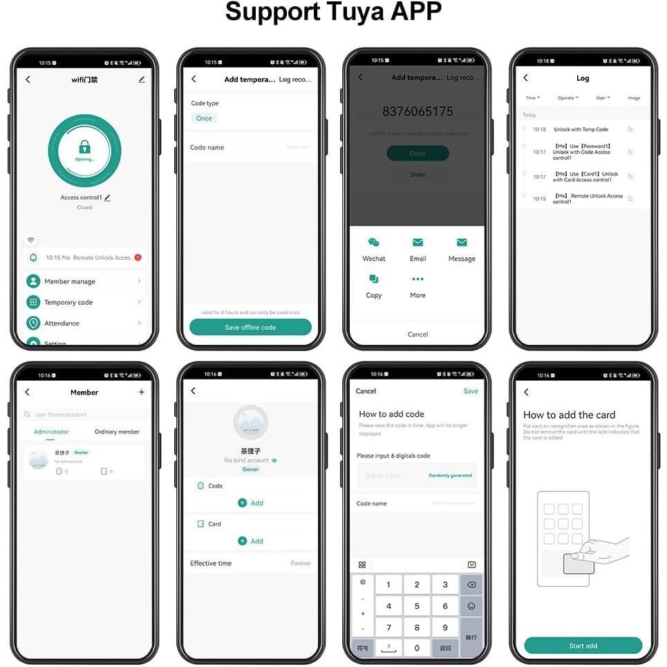 Teclado de Control de Acceso WiFi Tuya RFID Impermeable IP68