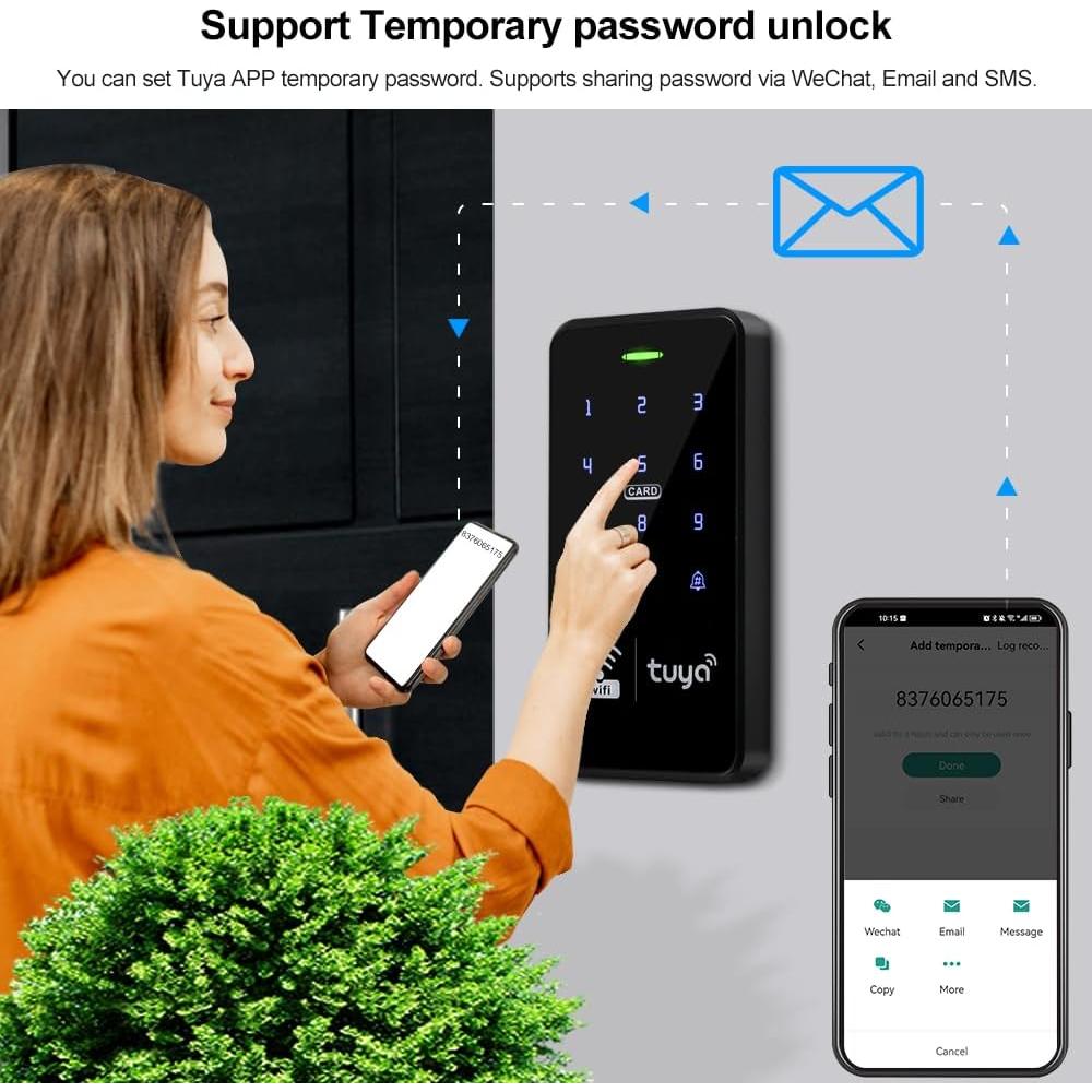 Teclado de Control de Acceso WiFi Tuya RFID Impermeable IP68