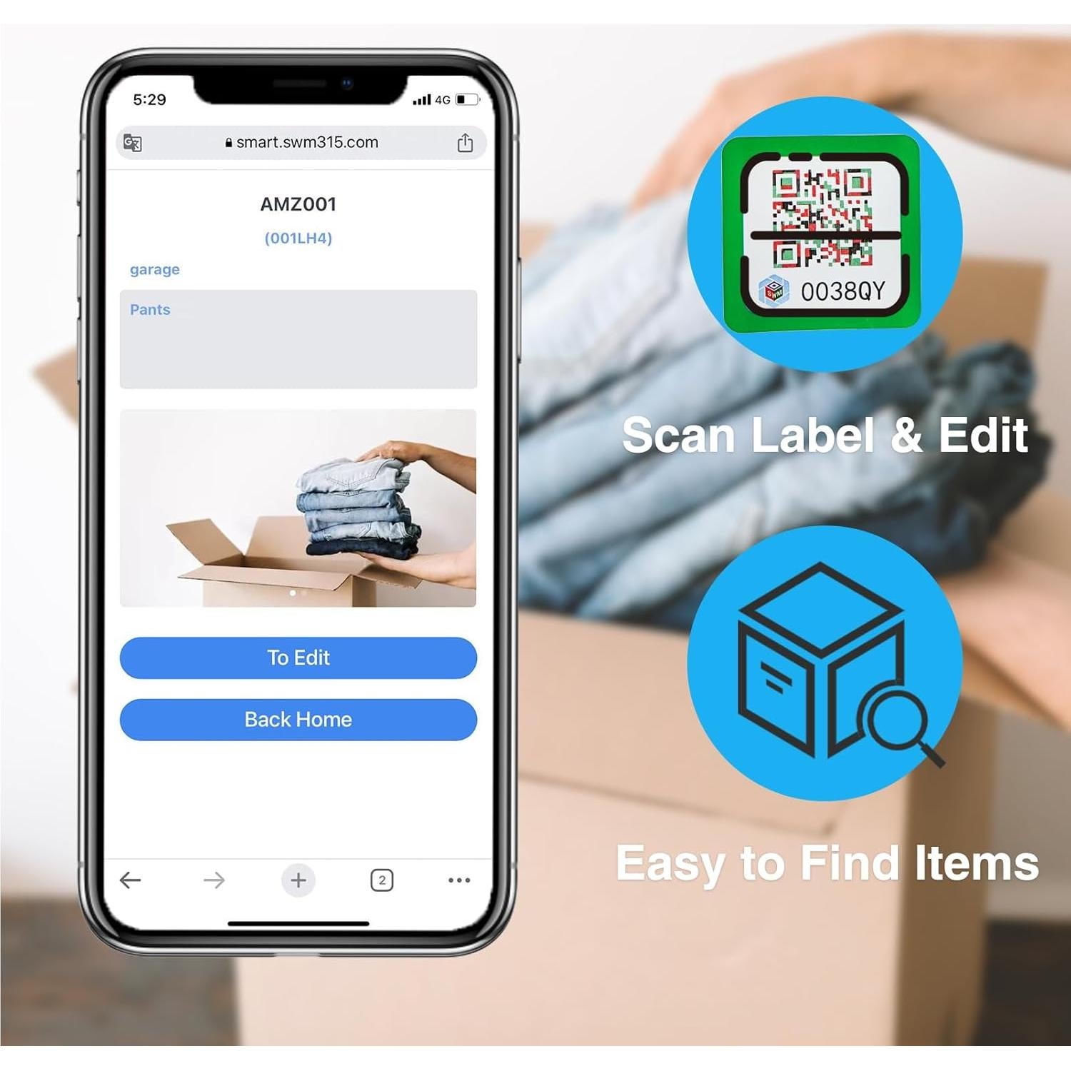 84 Etiquetas de Código QR SWMTJTECH para Almacenamiento
