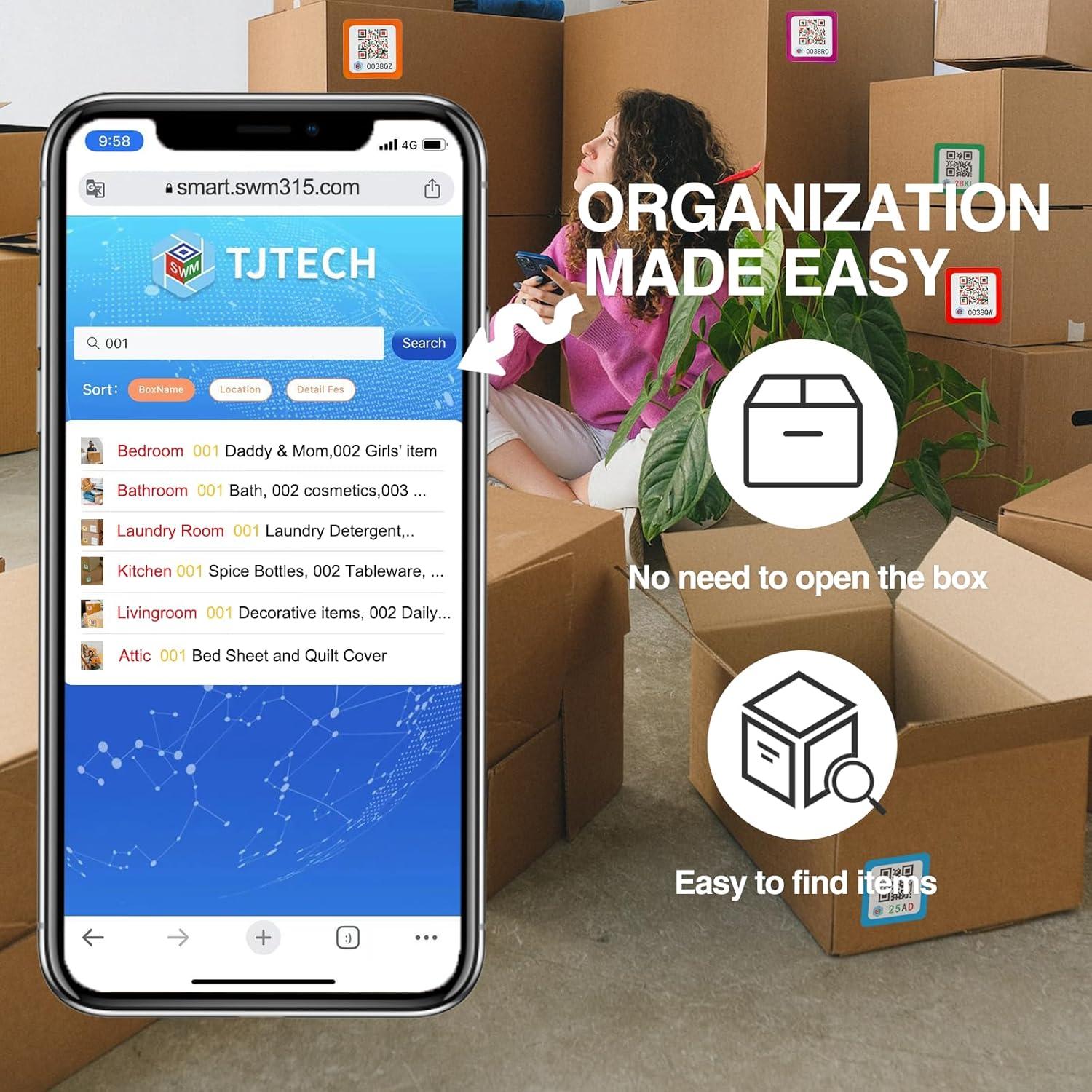 84 Etiquetas de Código QR SWMTJTECH para Almacenamiento