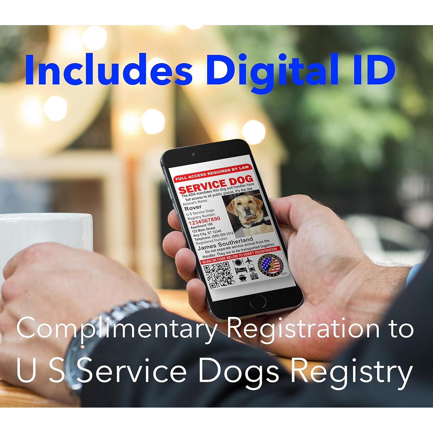 Tarjeta de Identificación Personalizada Just 4 Paws para Perros de Servicio