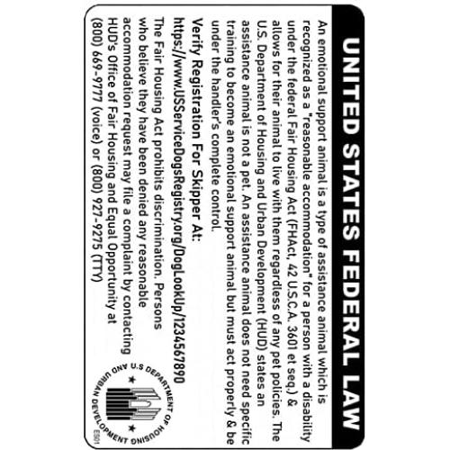 Tarjeta de Identificación Personalizada Just 4 Paws - Apoyo Emocional