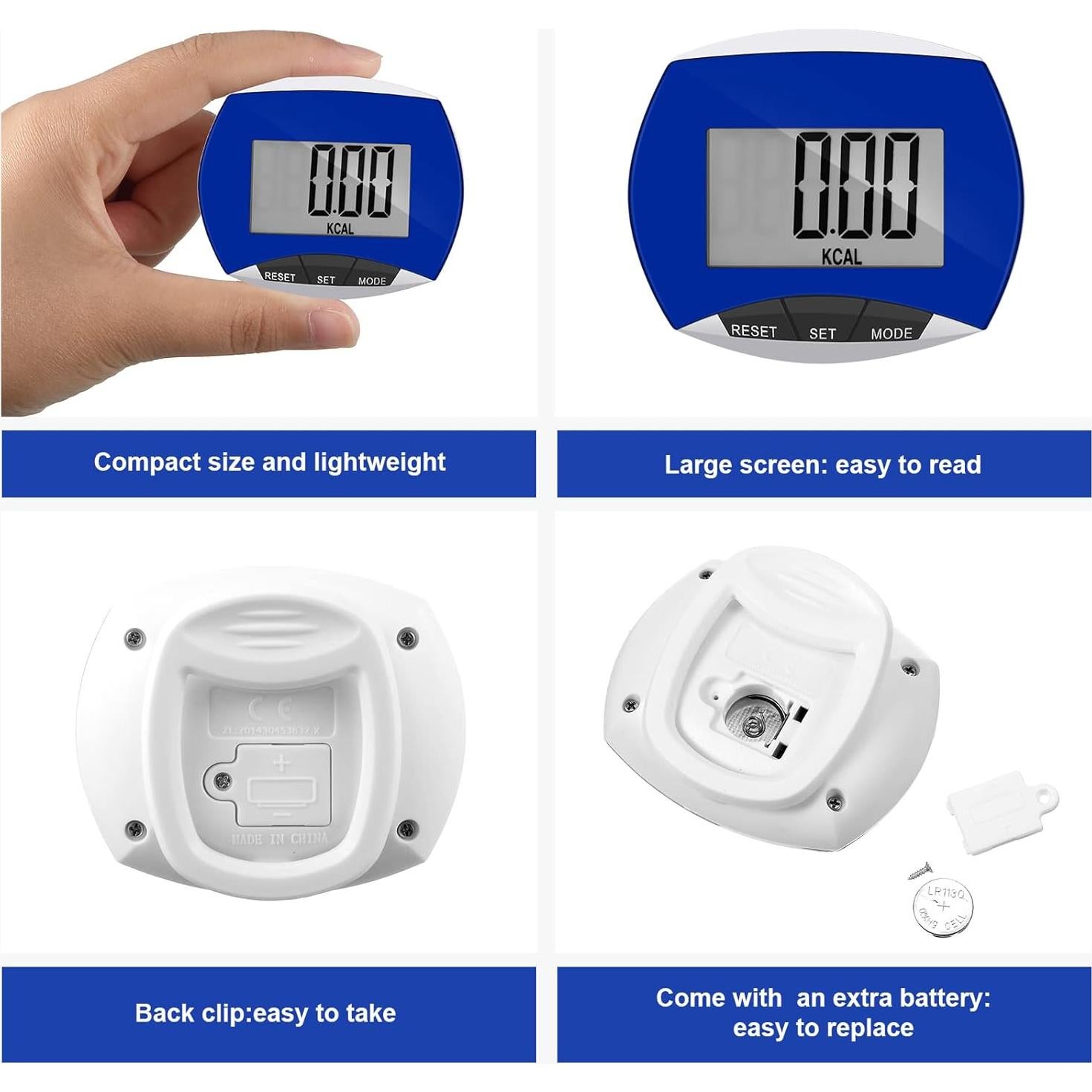 Contador de Pasos Weewooday XP6337 - 24 Piezas, Pantalla LCD