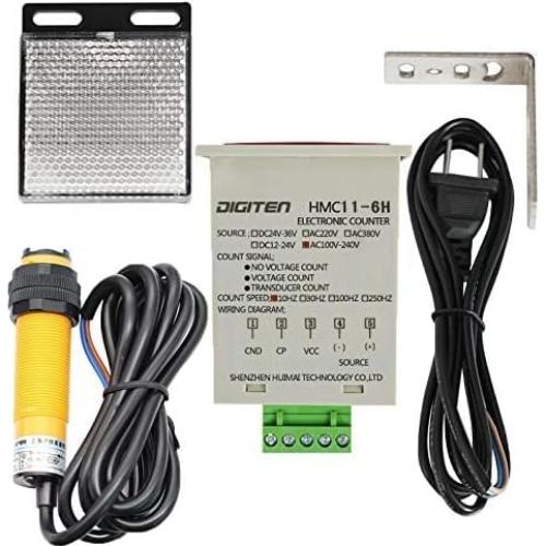 Contador Digital LED 6 Dígitos DIGITEN + Sensor Fotoeléctrico