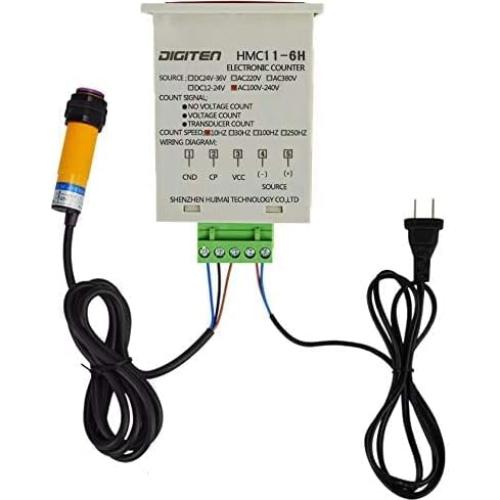 Contador Digital LED 6 Dígitos DIGITEN + Sensor Fotoeléctrico