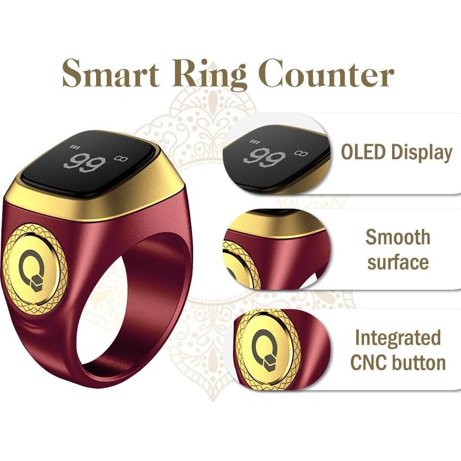Contador de Anillo Inteligente Tasbih Abiyou 18MM Marrón